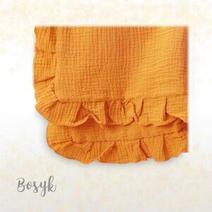 NEW-Muslin Cotton Blanket Baby Girl Golden Poppy -Throw Muslin Blanket Baby Girl